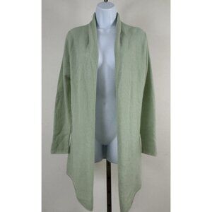IN CASHMERE Light Mint Green Cashmere Open Front Cardigan Sweater Sz S